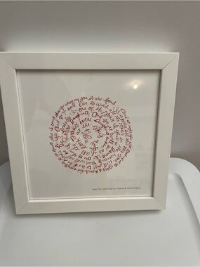 Minted “ Oh the places you’ll go”White Framed Circular Red Script Art Print